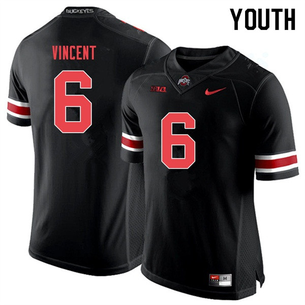 Youth #6 Taron Vincent Ohio State Buckeyes College Football Jerseys Sale-Black Out